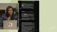 Candace Owens shared a screenshot of text messages from a group chat (Image via YouTube/@Candace Owens)